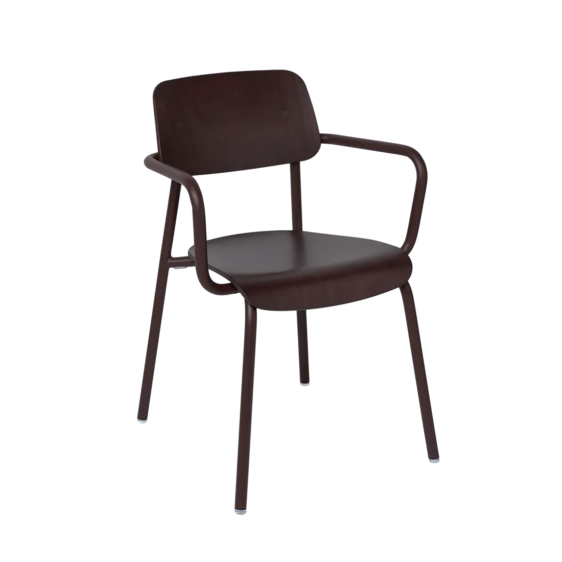 STAINED WOODEN ARMCHAIR X2